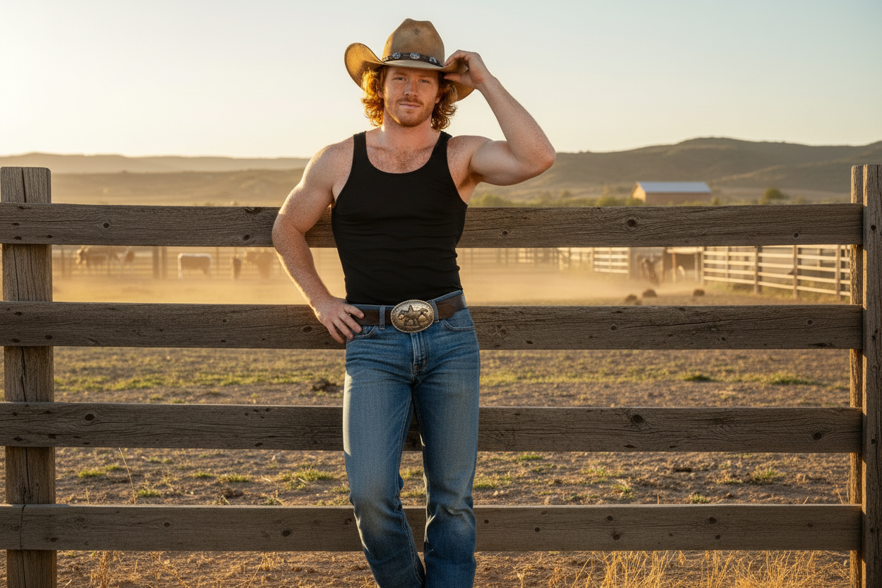 Red Headed Cowboy Landscape